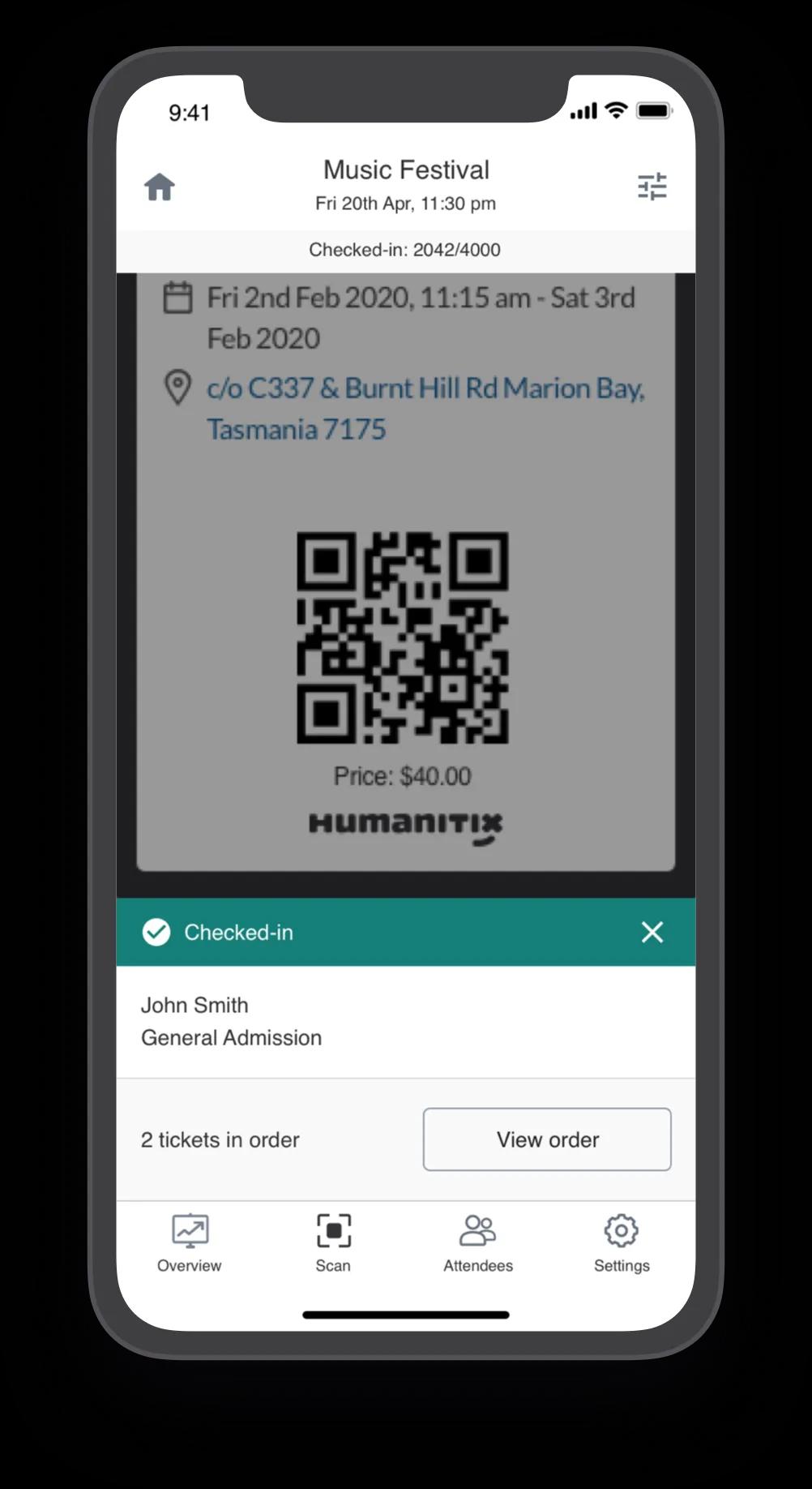 Humanitix scanning app