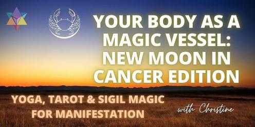 IN PERSON | "Your Body as a Magic Vessel" New Moon in Cancer Edition (Yoga, Tarot & Sigil Magic for Manifestation)