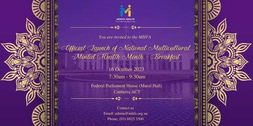 Official Launch of National Multicultural Mental Health Month - Breakfast